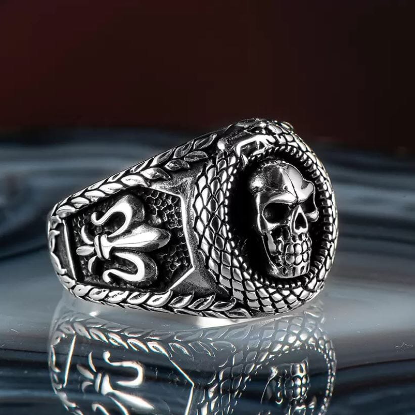 Bague serpent fashion homme or